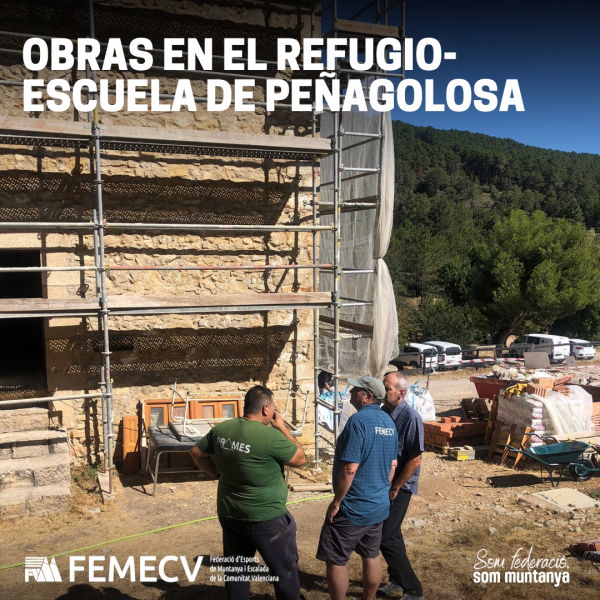 Obras en el refugio-escuela de Peñagolosa 