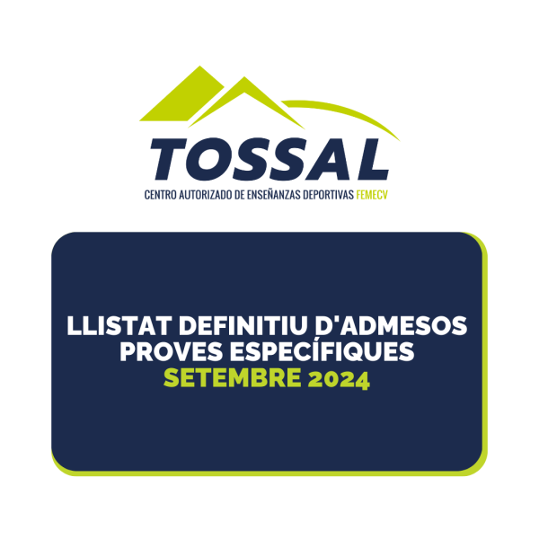 Llistat definitiu proves d'acces